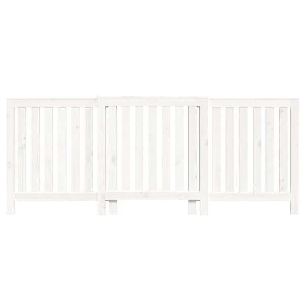 vidaXL Radiatordeksel hvit 210x21x85 cm heltre furu