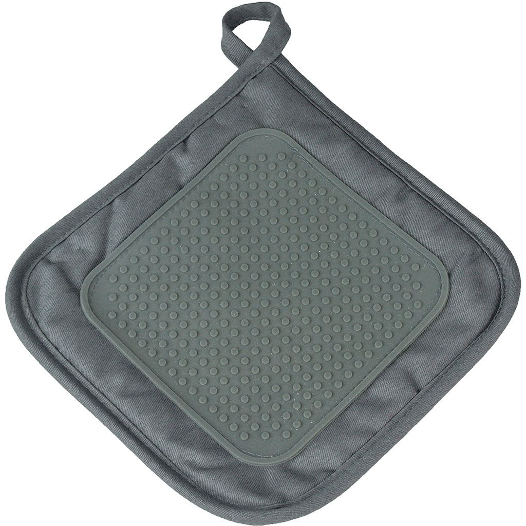 Manique polycoton et silicone grise 19x19cm