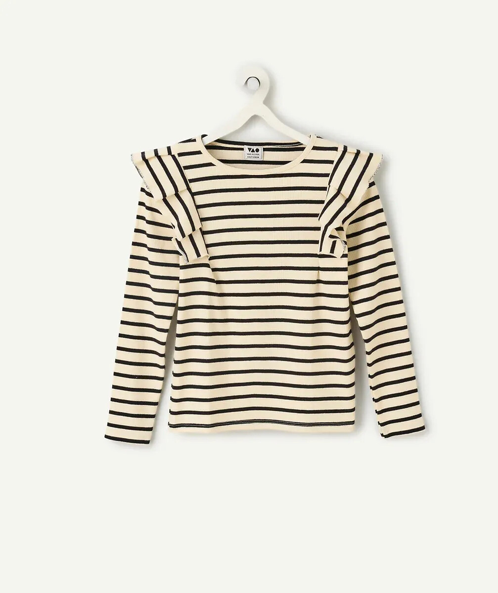 TAPE A L'OEIL<br>Camiseta listrada de manga comprida 3-12 anos