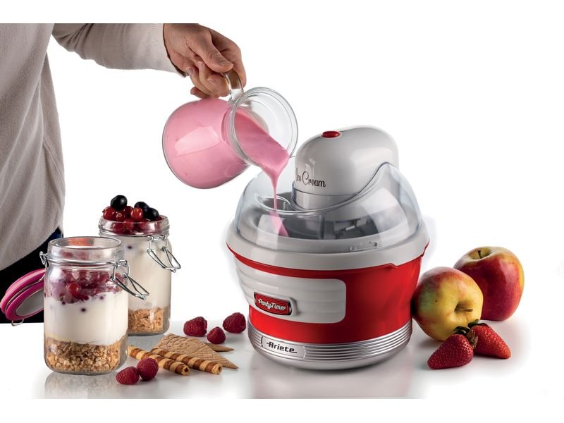 Ariete Glacemaschine Party Time ARI-643-RD 1.5 l, Rot/Weiss Eiskrem-Maschine