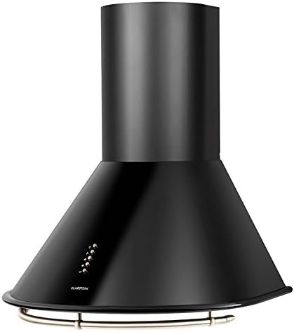 Klarstein Noir - Retro Dunstabzugshaube, Abzugshaube, Edelstahl, 60 cm, 430 m³/h Abluftleistung, drei Leistungsstufen, Abluftbetrieb, Umluftbetrieb möglich, mattschwarz