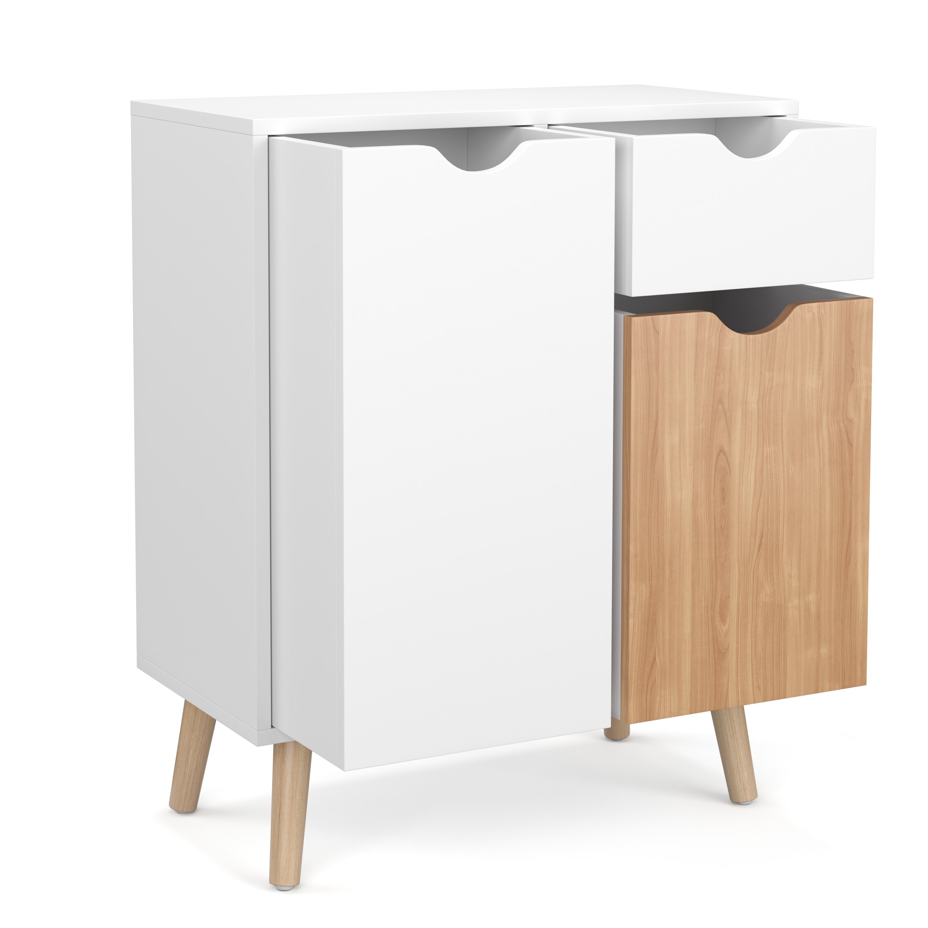 Kommode NORDIC 60 x 30 x 73 cm weiss/natur