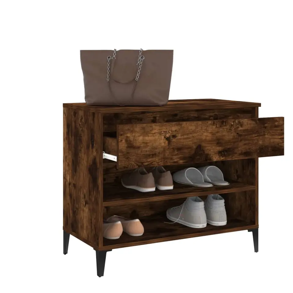 vidaXL - Schoenenrek - Bruin - Bewerkt hout