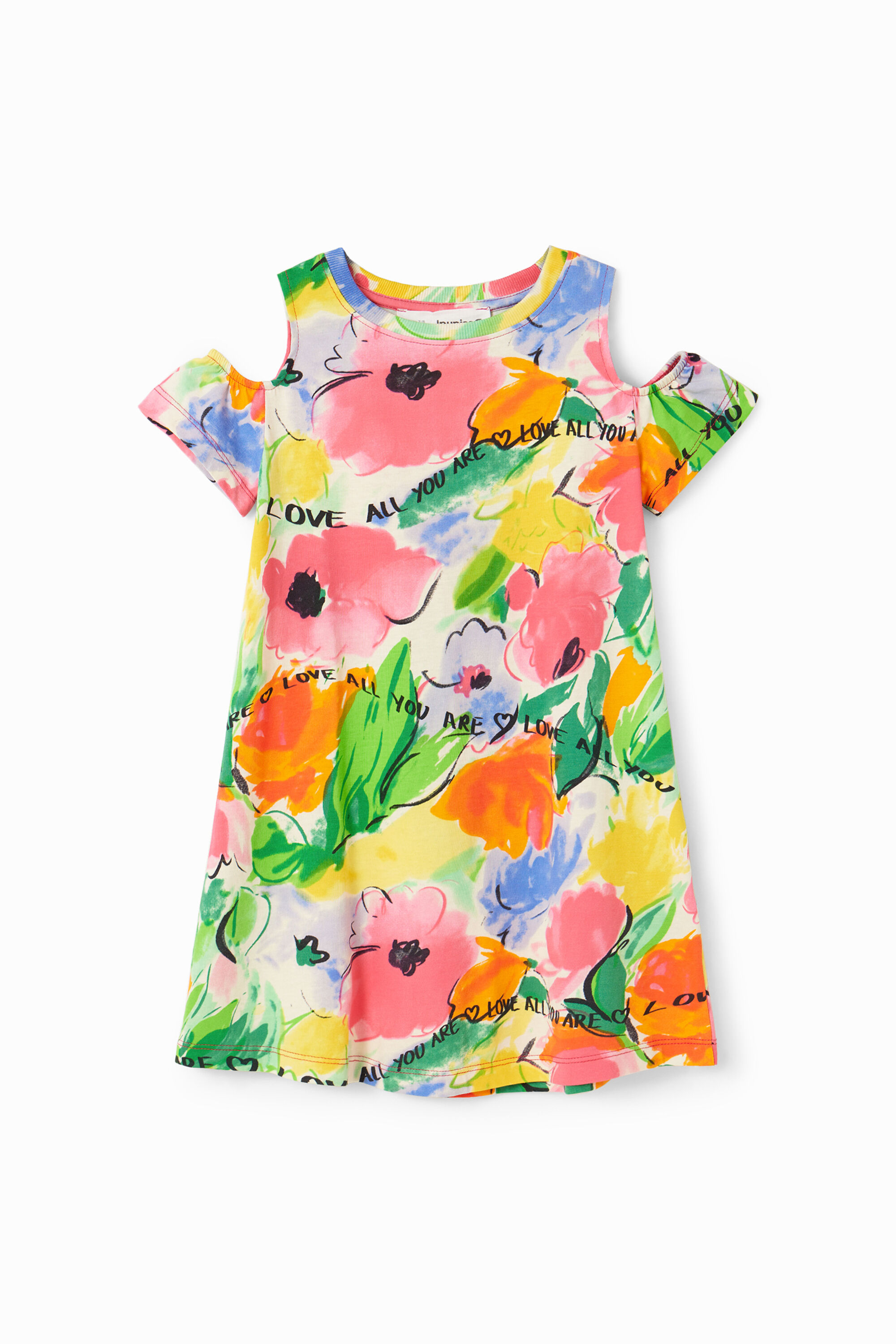 Robe t-shirt découpes fleurs