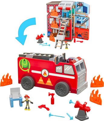 KidKraft Adventure Bound 2-in-1 Brannbil Lekesett