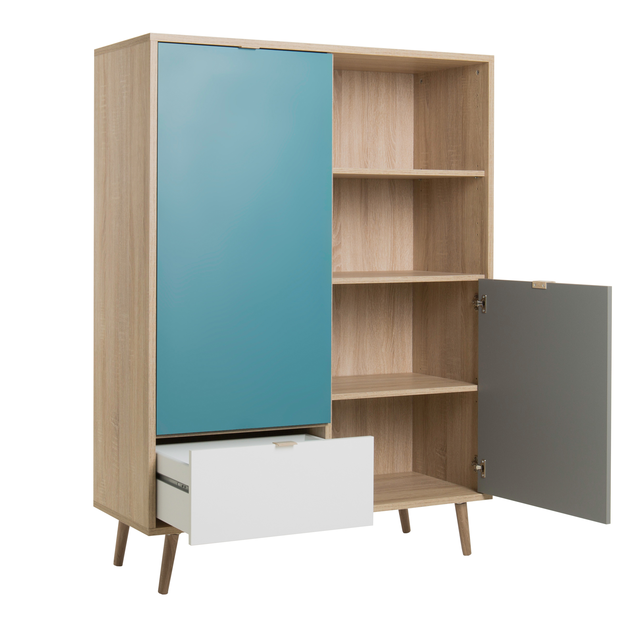 Highboard CUBA - Sonoma Eiche - tricolor - 103 cm breit