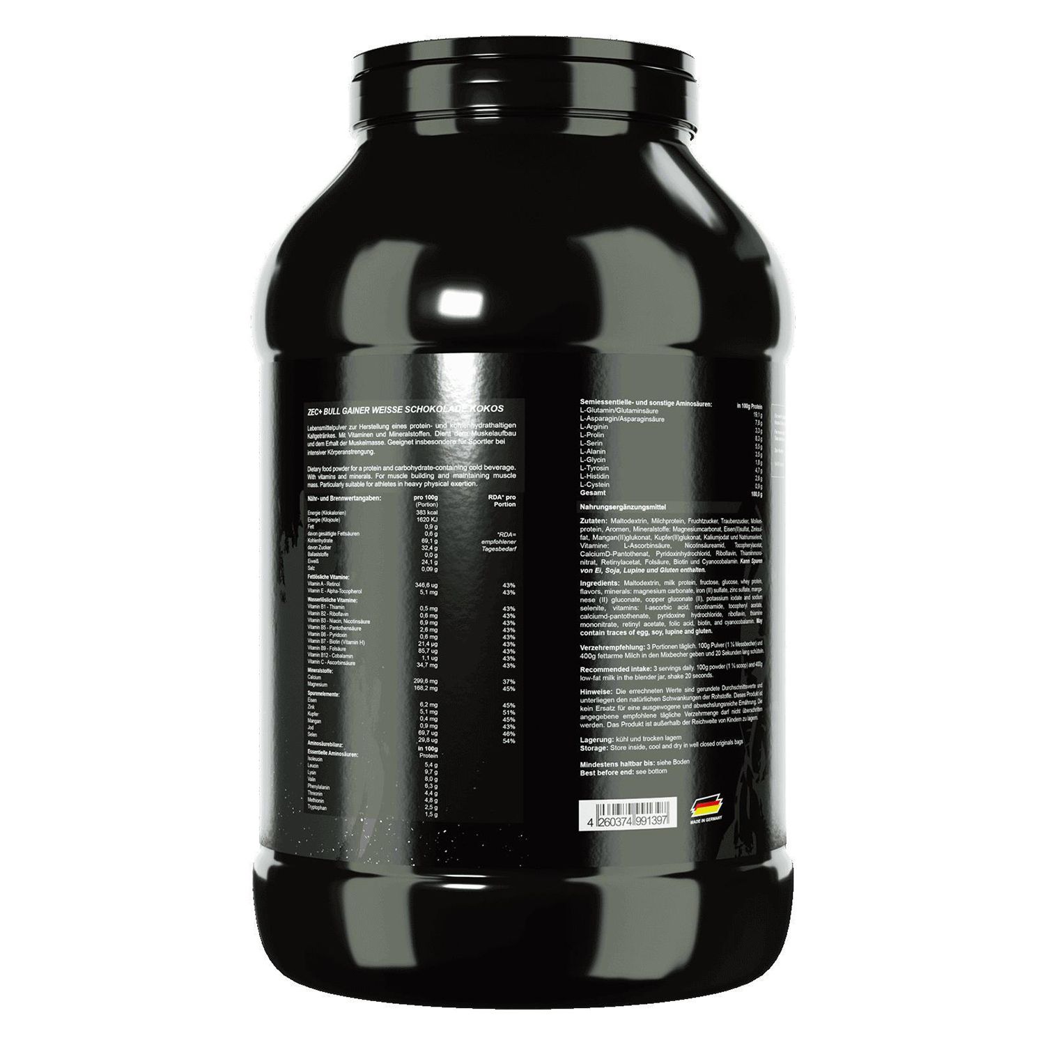 ZEC+ BULLGAINER Protein/ Eiweiß White Chocolate Coconut