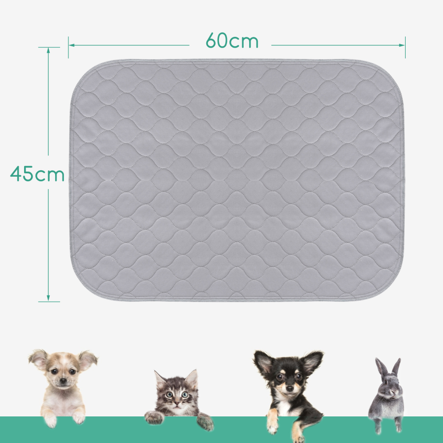 Tapetes higiênicos Nobleza para cães de pequeno porte, laváveis, reutilizáveis, absorventes e antiderrapantes, pacote com 3 unidades (60 x 45 cm), cinza.