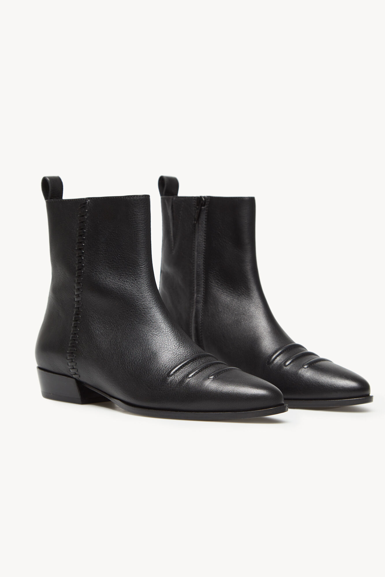 Gloria Botins de pele planos - Negro