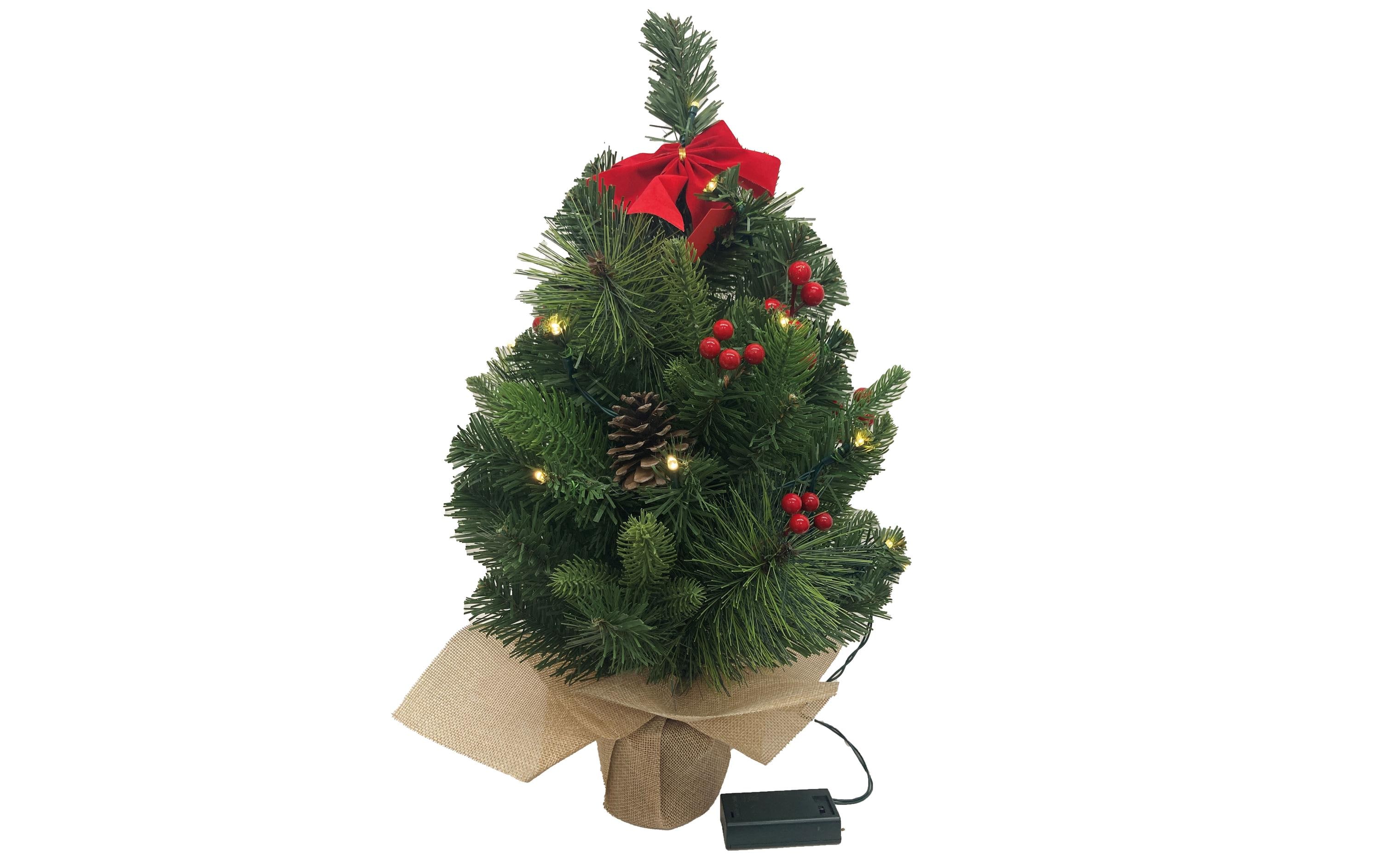 Weihnachtsbaum mit Jute-Topf, 15 LEDs, 50 cm, GrünLED Weihnachtsdekoration