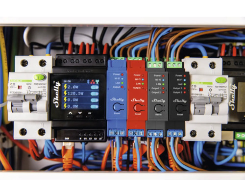 Shelly Pro 2 - Relais max. 25A 2 fasen 2 kanalen DIN WLAN LAN Bluetooth