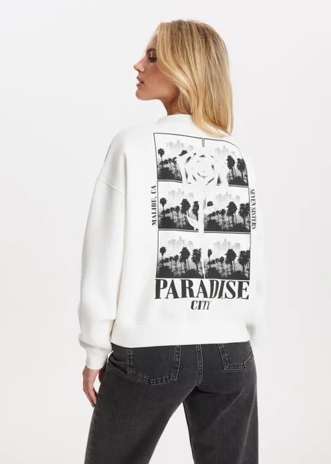 Sweater met print off-white (WIT.O)