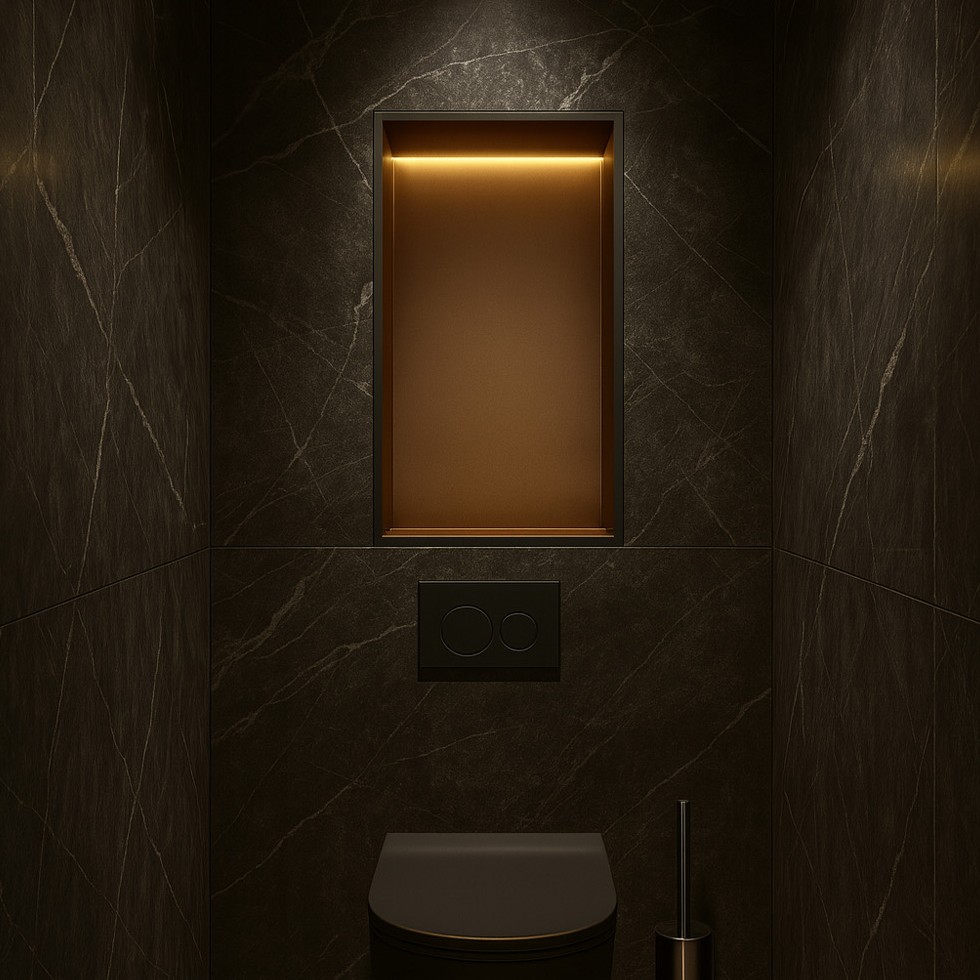 Hotbath &More inbouwnis met verlichting 30x15x10cm tuscan bronze