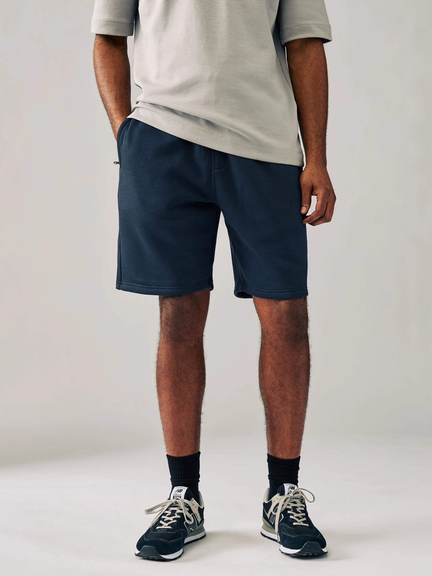 Zwart/marineblauw - Zachte jerseyshorts verpakking van 2