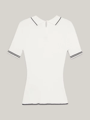 Camisa polo de manga curta com bordado de brasão