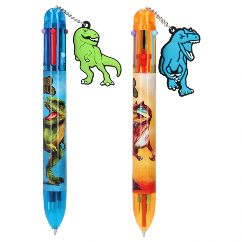 Dino World 6 kleurenpen