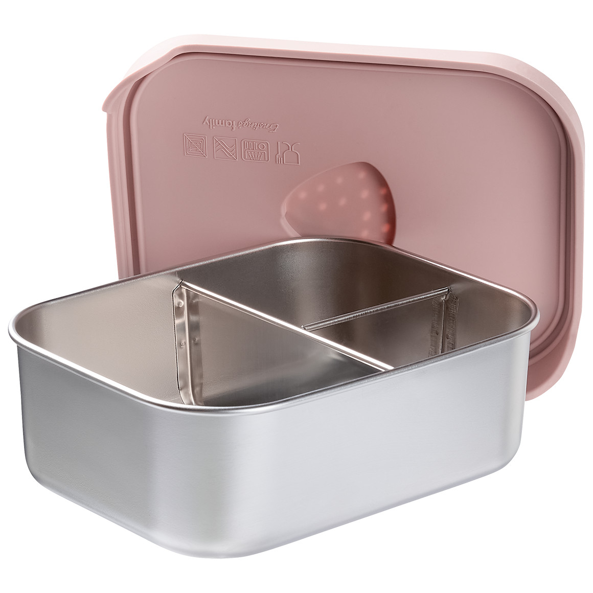 Topolino Pure Collection Brotdose aus Edelstahl rosa / silber