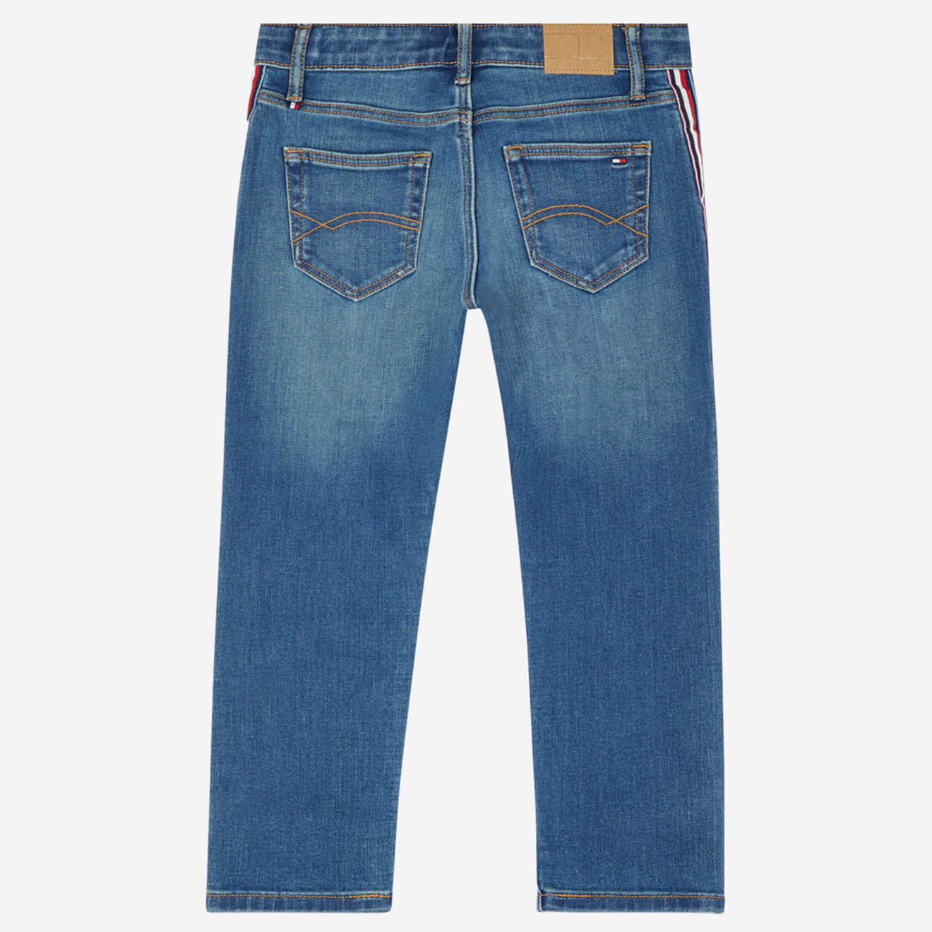 Tommy Hilfiger Jean droit à bande sur le côté bleu