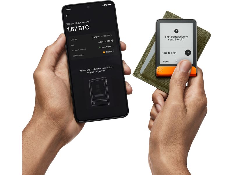 Ledger Flex Orange Hardware-Wallet für Schutz digitaler Vermögenswerte inkl. Recovery Key