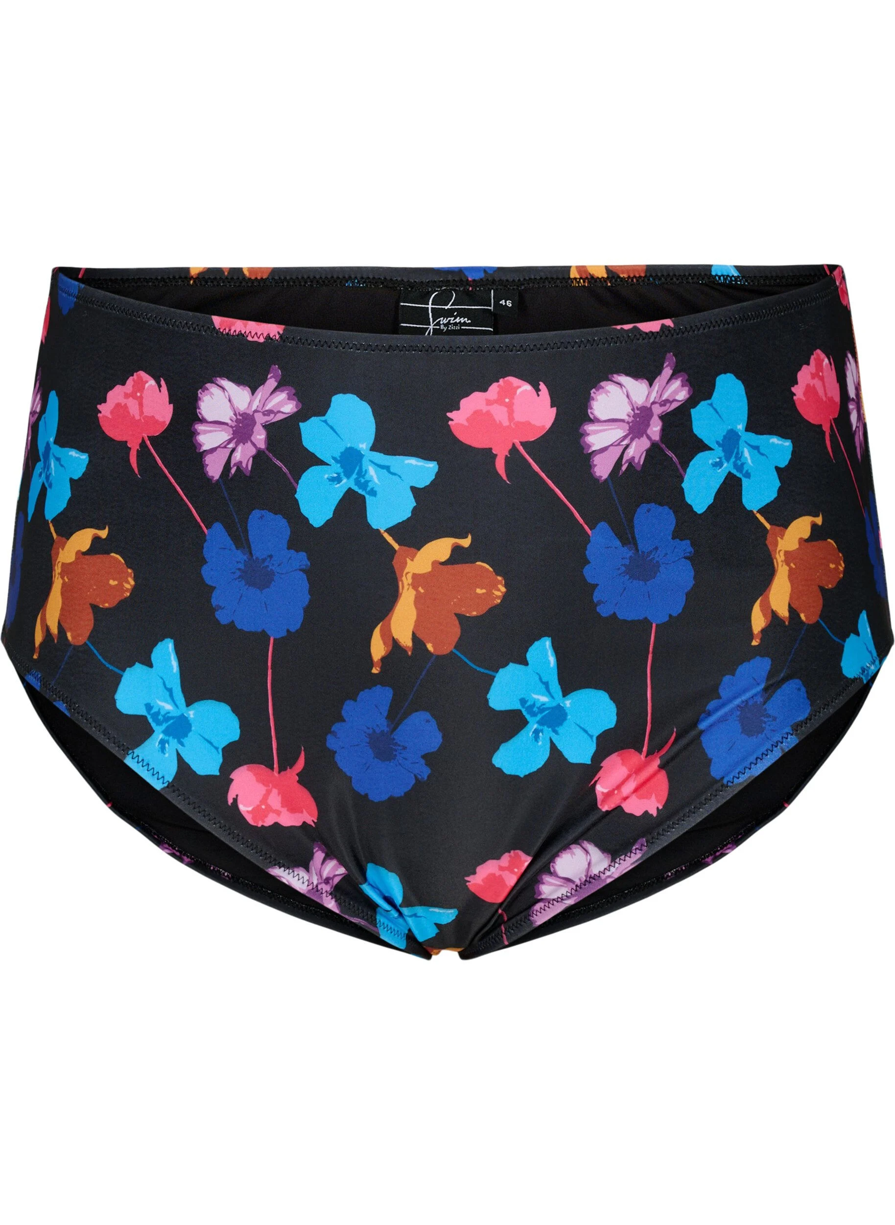 Bikini underdel med print og høj talje