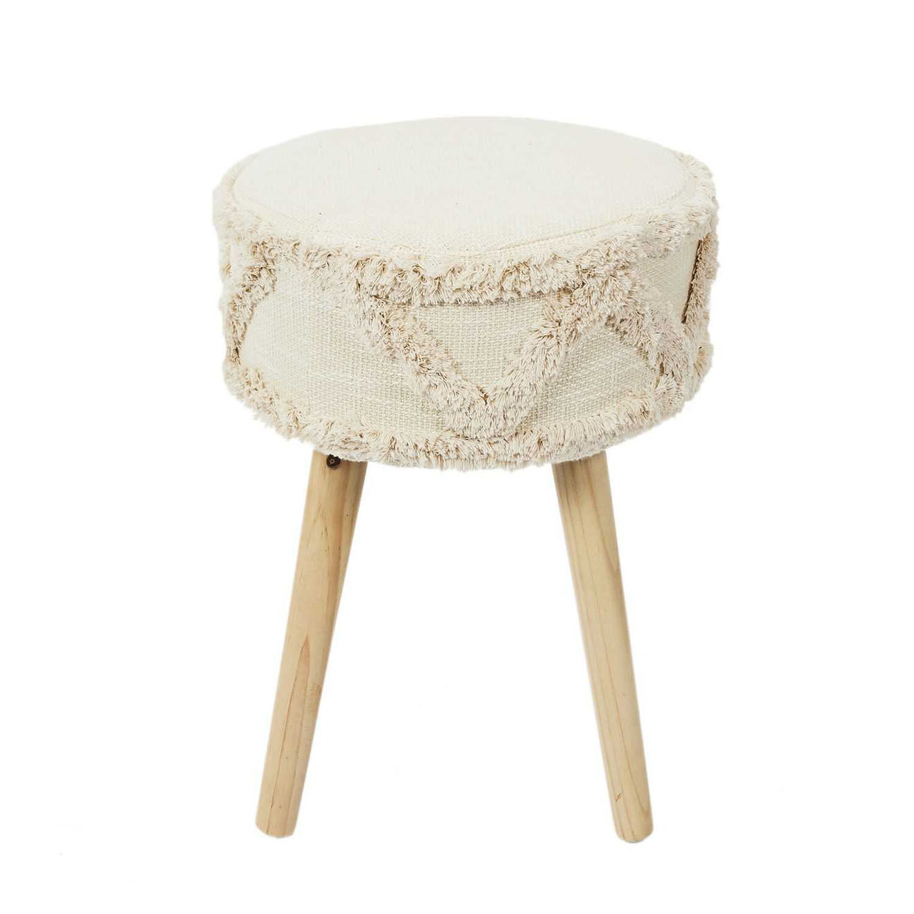 Home Deco Factory Tabouret Mirage blanc/marron - 30x41x30 cm