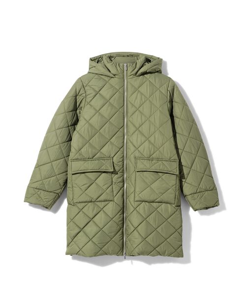 manteau surpiqué pour femmes vert