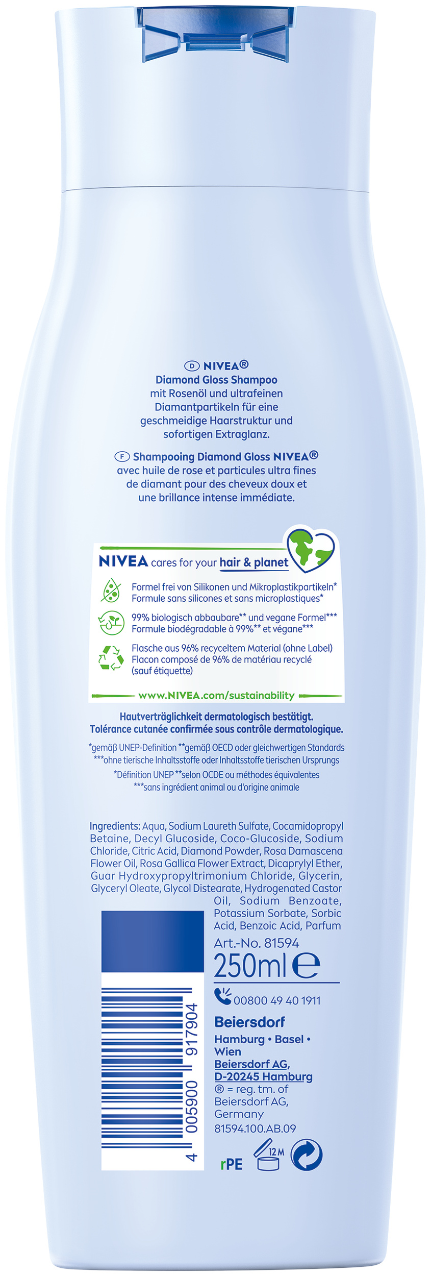 Nivea Shampoo<br>250 ml, Flasche, Diamond Gloss