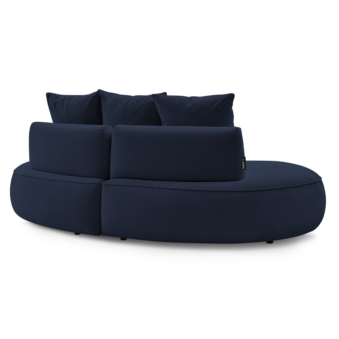 Bobochic Canapé droit fixe 3 places saint-germain tissu texturé bleu foncé - 260x145x92 cm