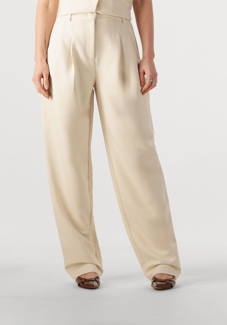 beige co'couture pantalon volacc barrel pleat long pant