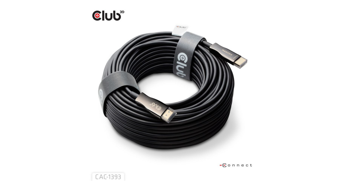 Club 3DHDMI Hybrid AOC kabel 8K60Hz/4K120Hz 50m  (Zwart)