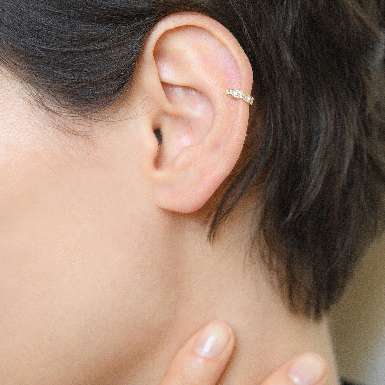 Instant d'Or Bijou de Cartilage unitaire Shinning Zircones or jaune