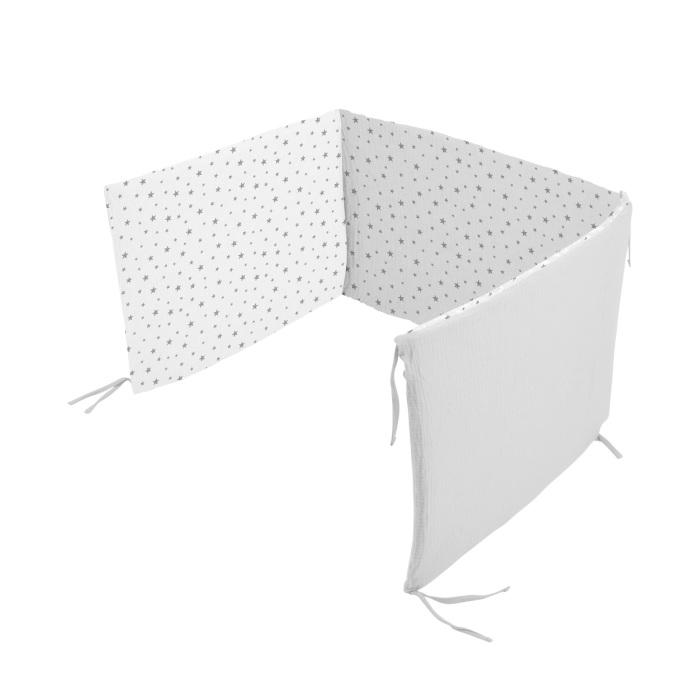 TOUR LIT GAZE COTON 40X180CM BLANC