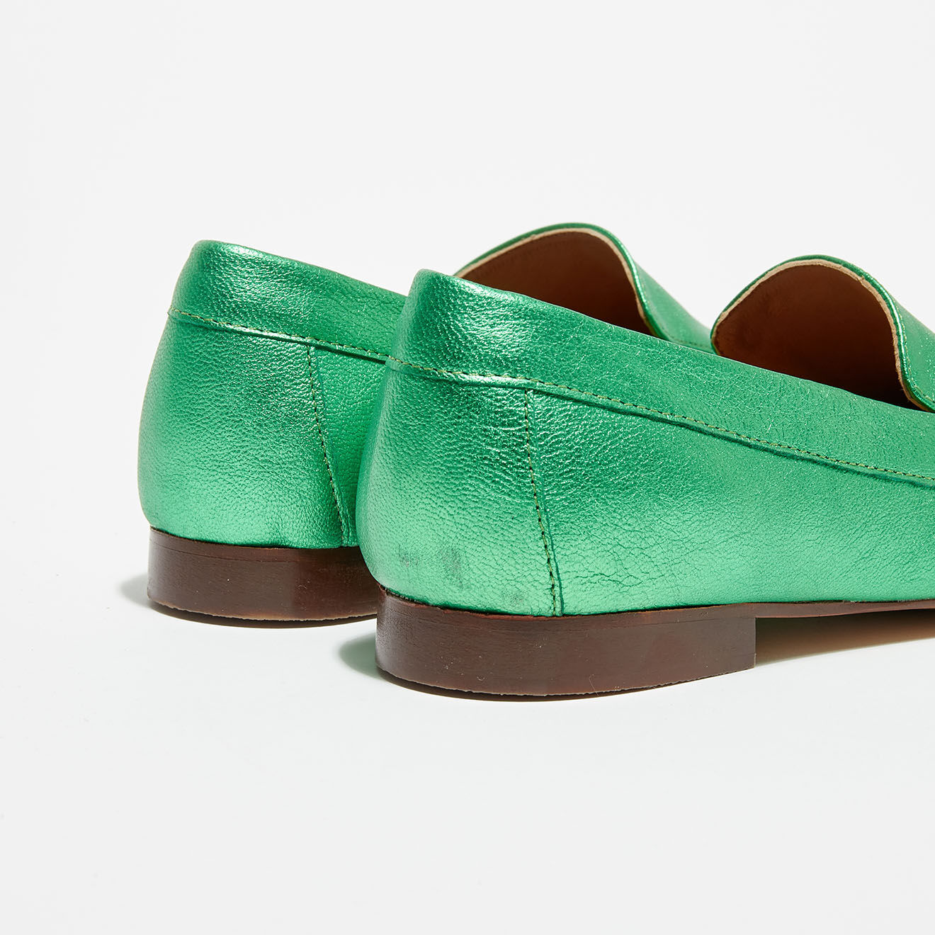Quartier Latin Mocassins en Cuir Love irisés verts