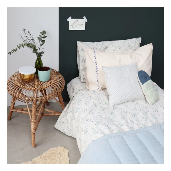 Camomile London Housse de couette Minako Floral en coton | Bleu