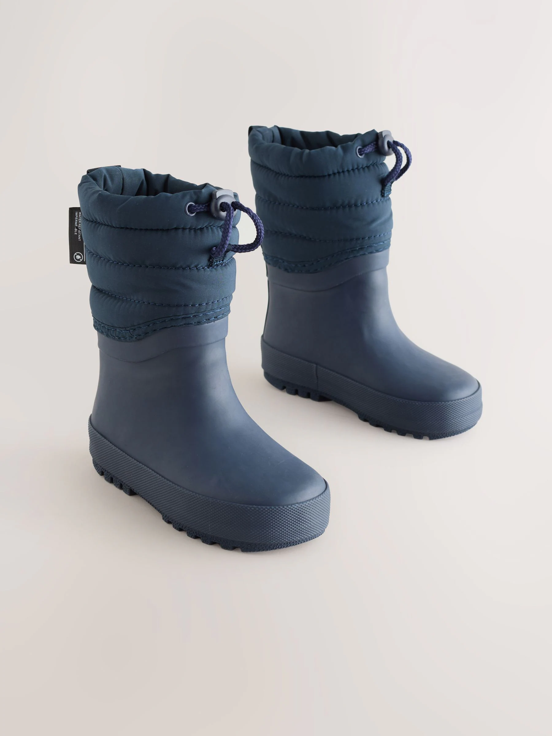 Marineblauw - Doorgestikte Laarzen met manchet