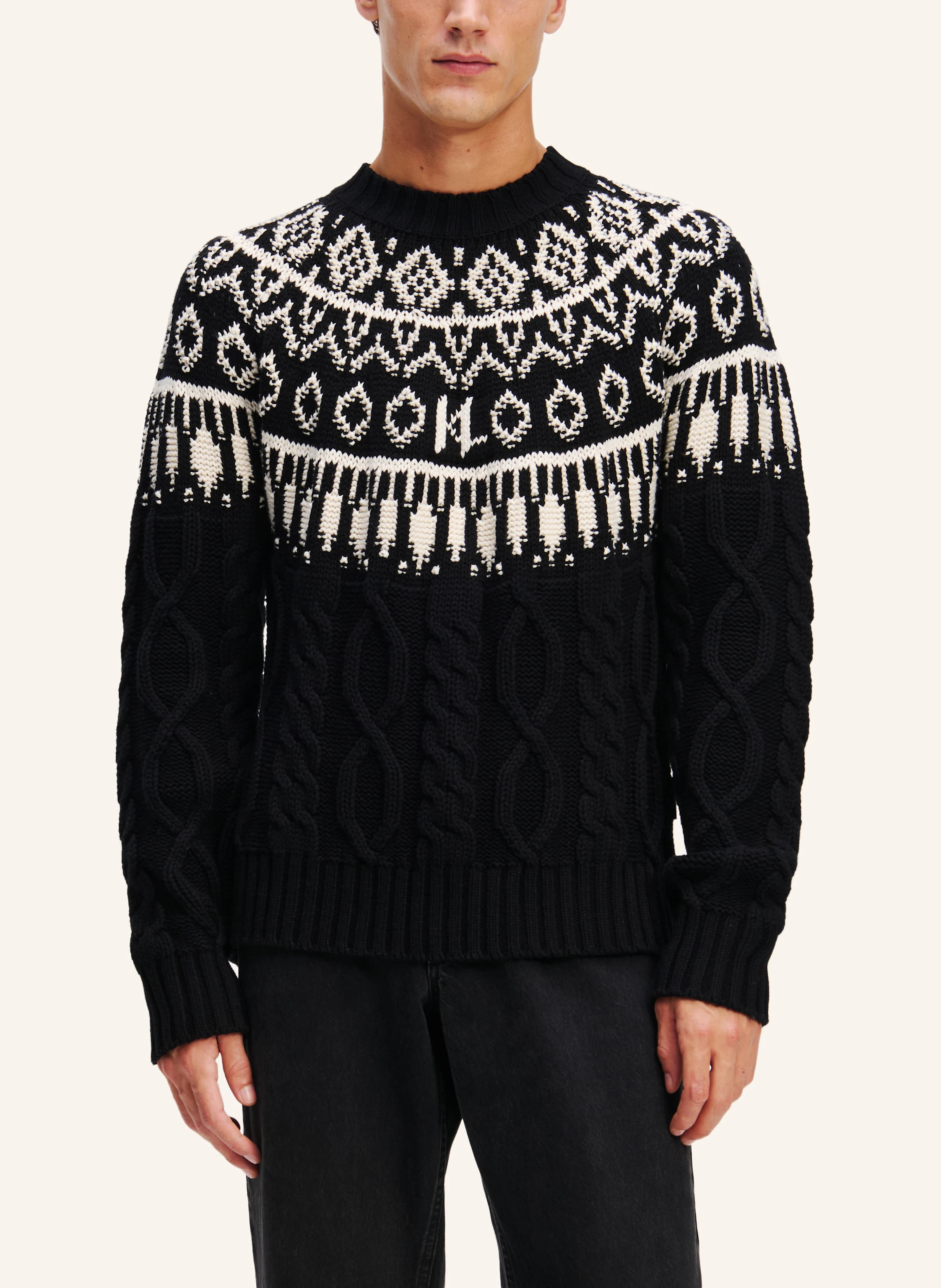 KARL LAGERFELD KL MONOGRAM FAIR-ISLE-PULLOVER
