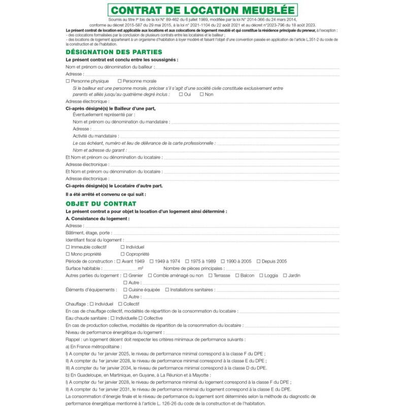Kit de location meublée - Vert