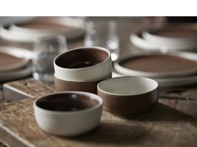 Studio Round Skål Matte white/Matte bark
