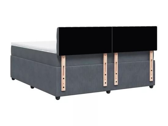 Sommier à lattes de lit et matelas Gris foncé 180x200cm Velours