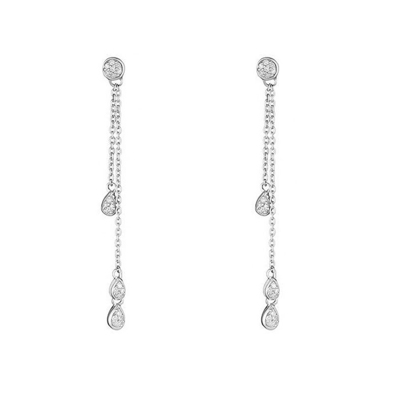 Boucles d'oreilles Or Blanc et Diamant