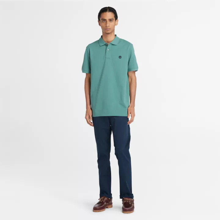 Polo Millers River en piqué pour homme bleu sarcelle