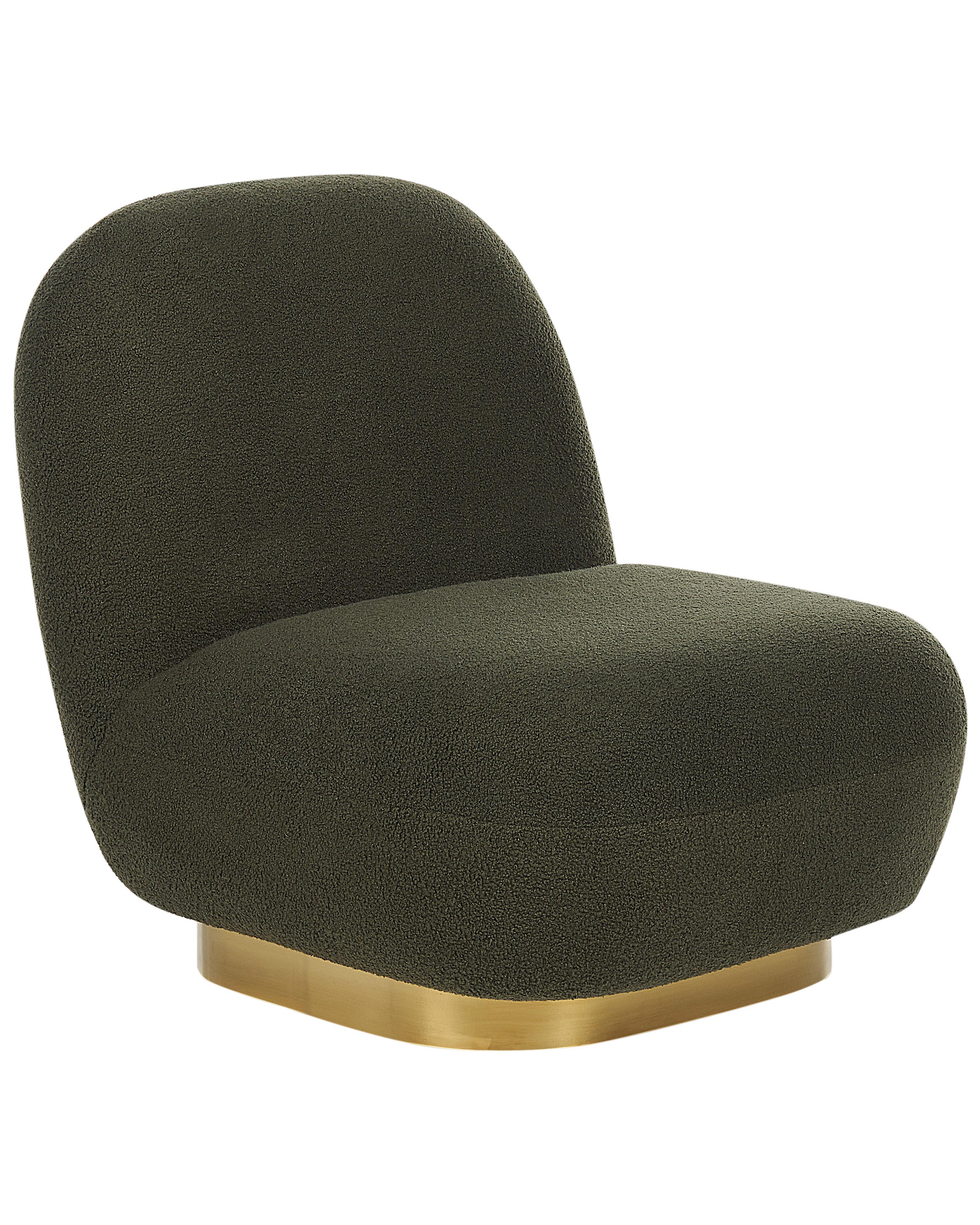 Fauteuil LOVIISA Bouclé Donkergroen