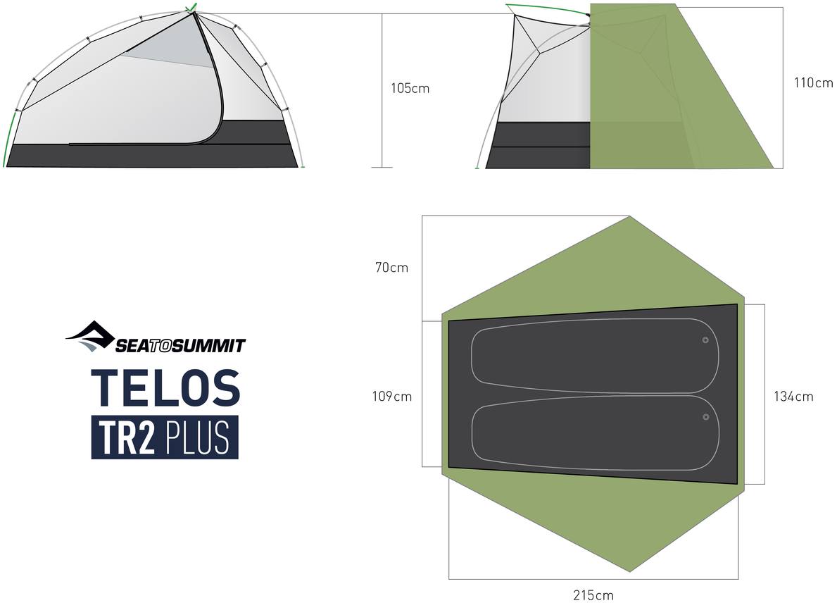 Sea To Summit Telos TR2 Plus Tent green