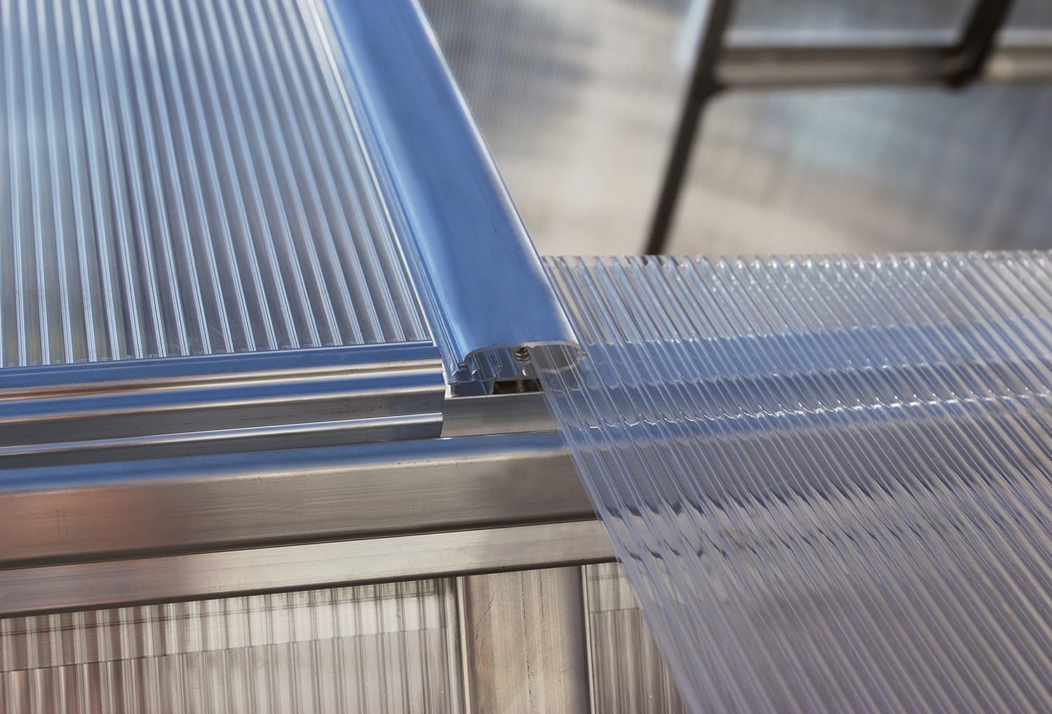 Canopia by Palram Gewächshaus klein Mythos 6x8 Treibhaus 247x185 cm Aluminium Silber Tomatenhaus Polycarbonatplatten UV-beständig