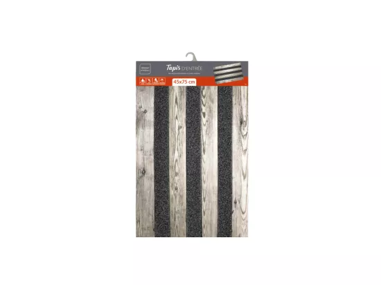 Tapis d'entrée imprimé effet bois 