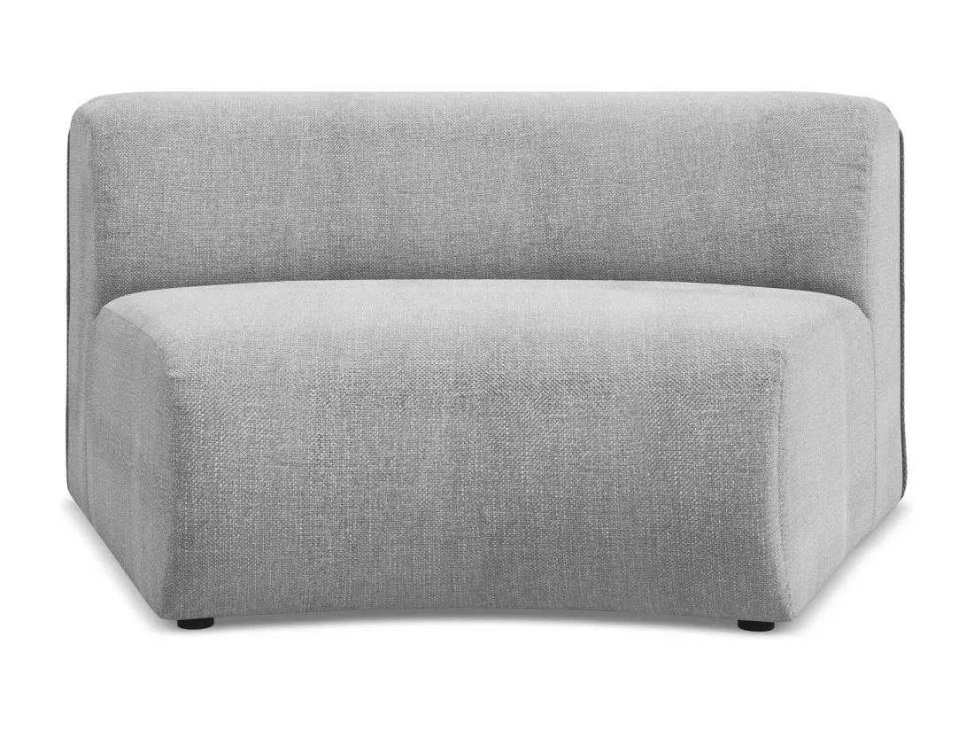 Fauteuil d'angle pour canapé modulable en tissu chenille - gris clair - EKAHI