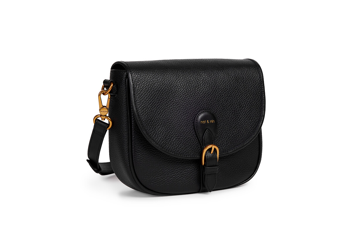 NAT & NIN<br>Bolsa de mão com aba, em couro OLIVIA