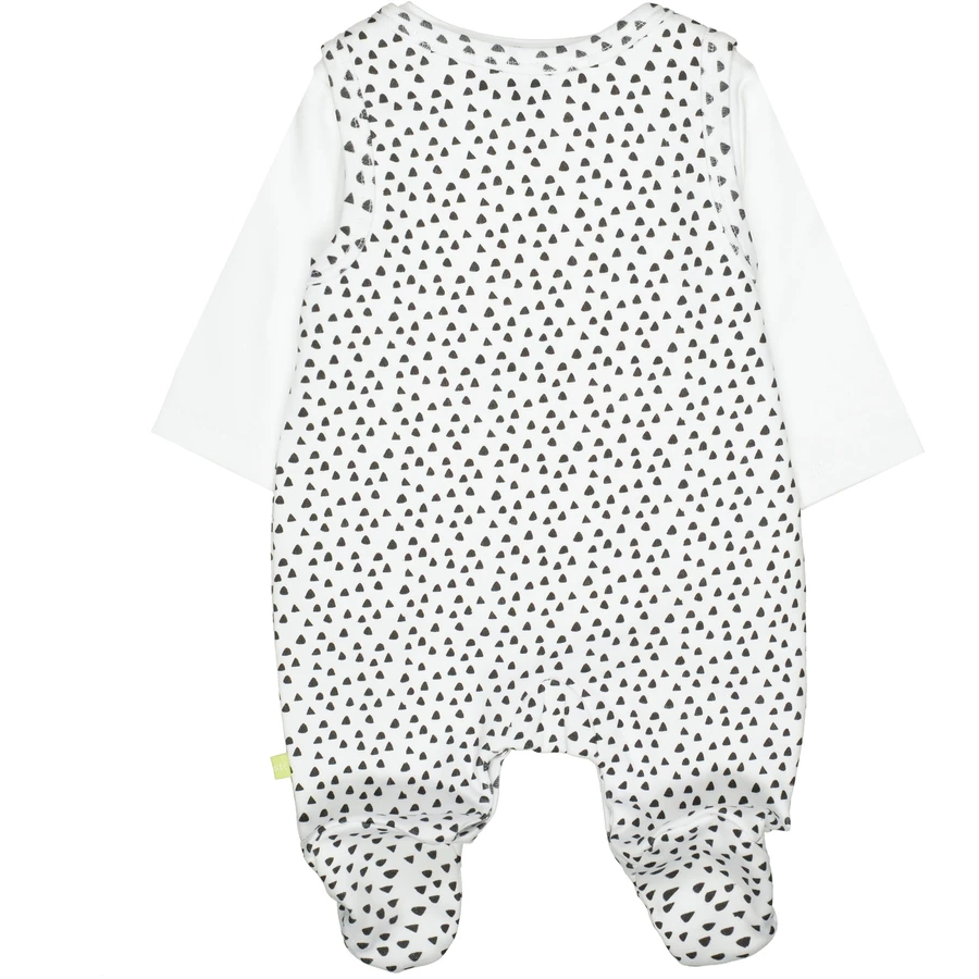 STACCATO Strampler+Shirt white gemustert