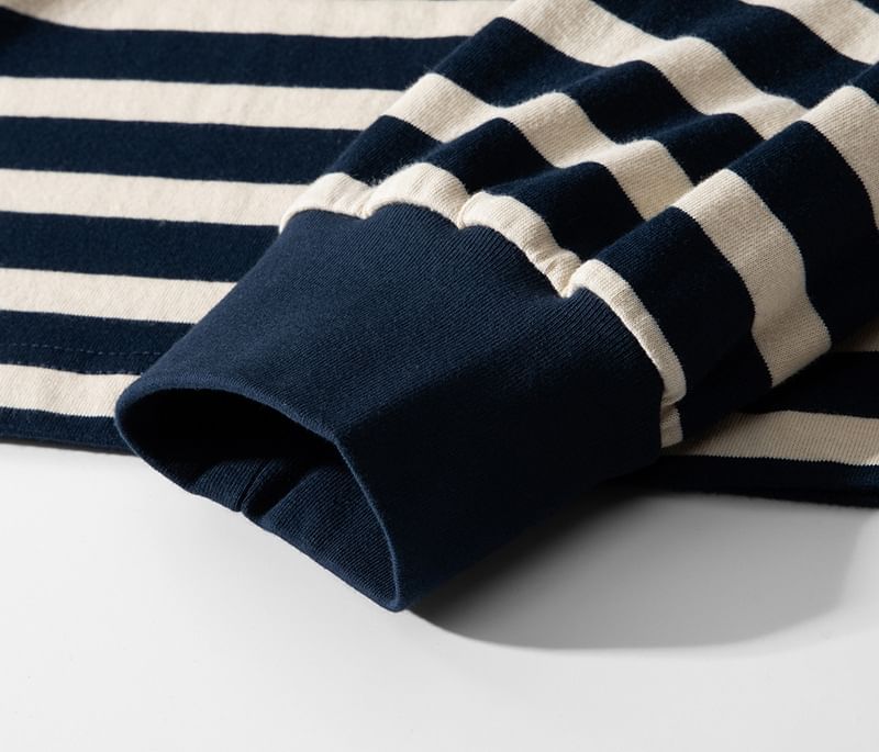 OKONKWO - Gestreept poloshirt met lange mouwen