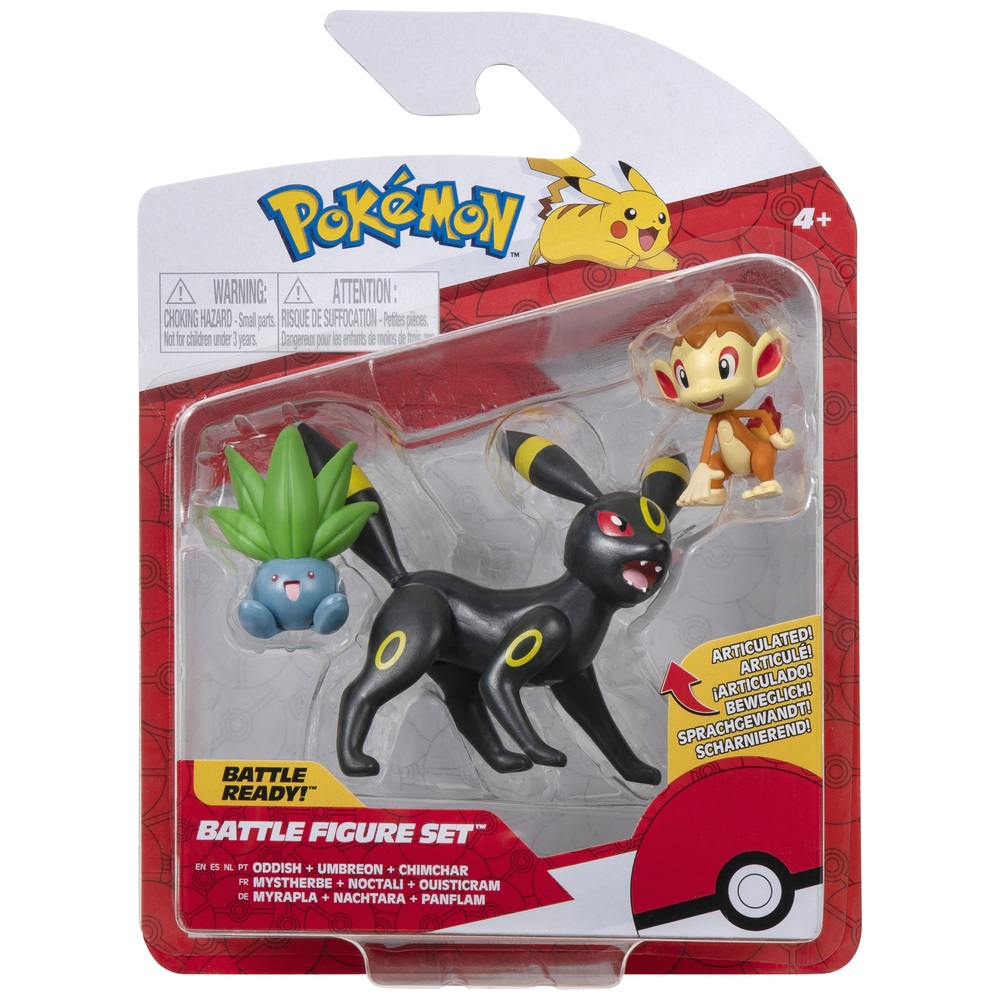 Pokémon-Kampffiguren-3er-Pack (Panchar, Myrapla, Nachtara)